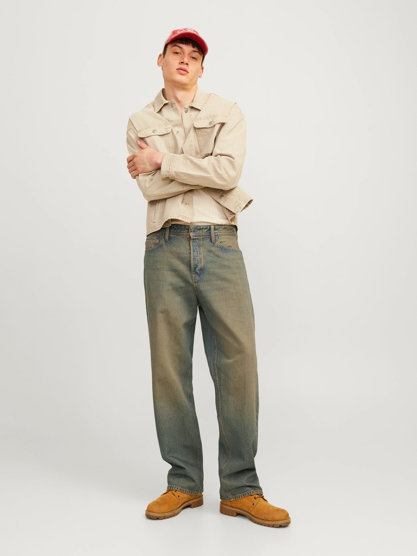 MUD GREEN WASH BAGGY FIT JEANS