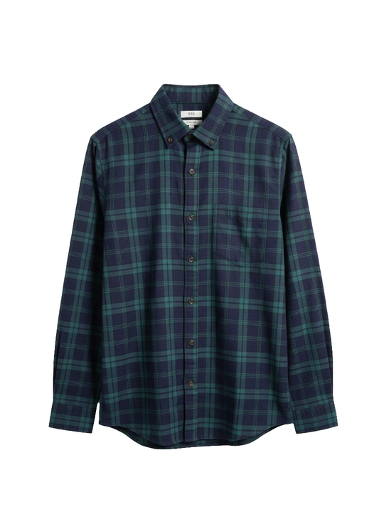 Classic blue checks with a smart button-down collar
