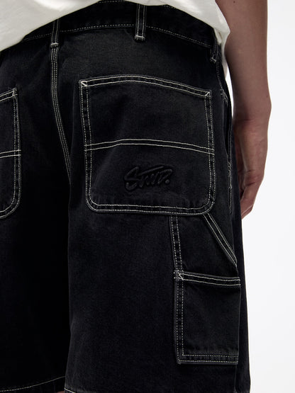 BLACK CARPENTER DENIM SHORT