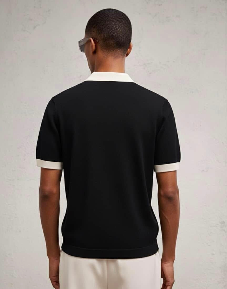 KNITTED HALF ZIP TSHIRT