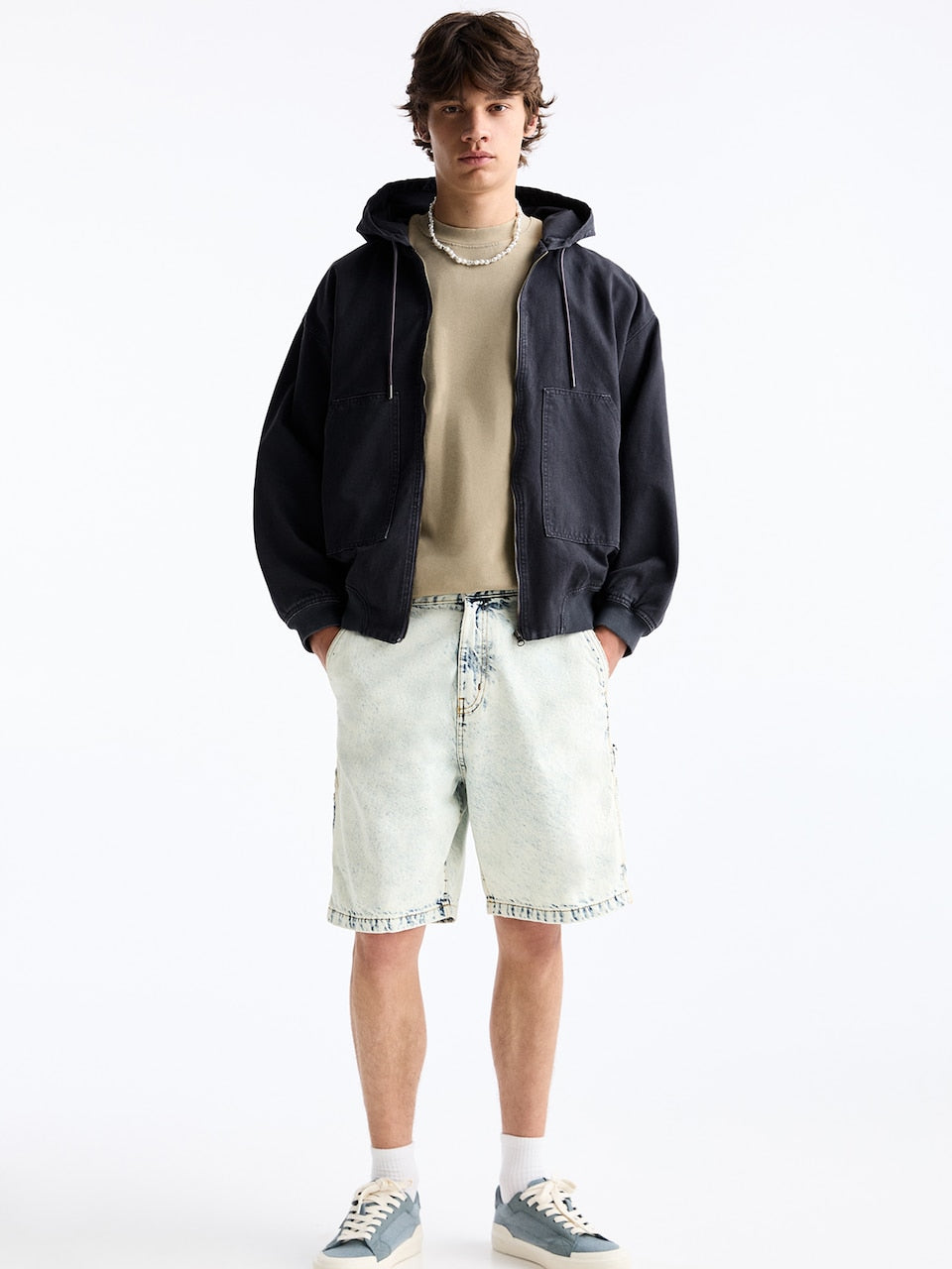 ICE BLUE CARPENTER DENIM SHORTS