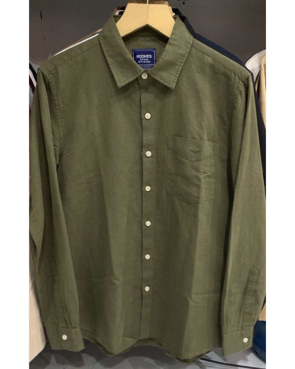 LINEN  OLIVE GREEN SHIRT