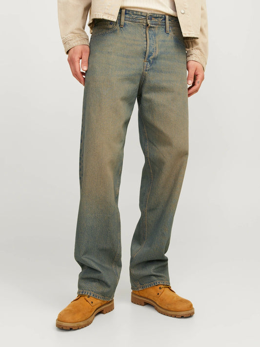 MUD GREEN WASH BAGGY FIT JEANS