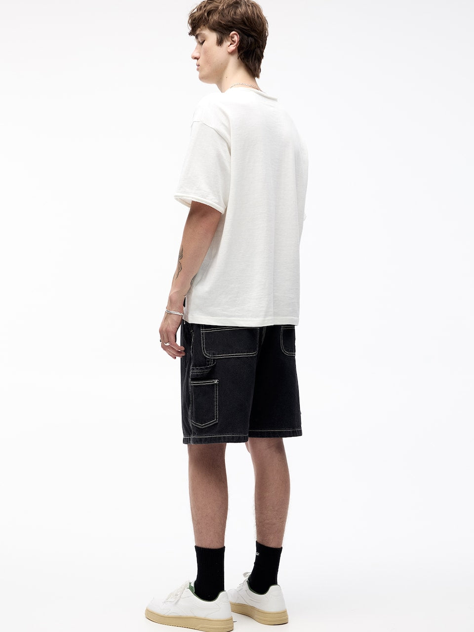 BLACK CARPENTER DENIM SHORT