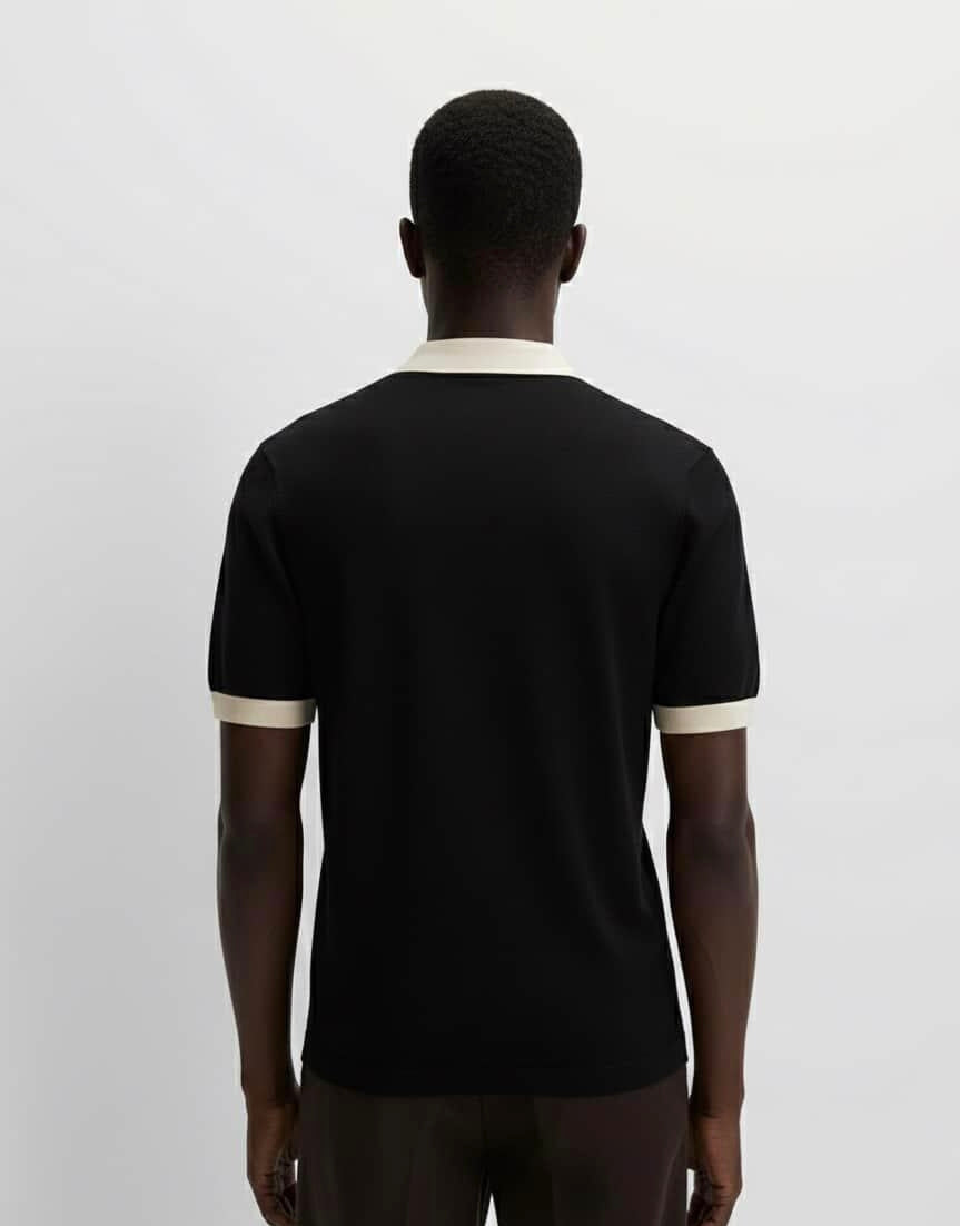 KNITTED HALF ZIP TSHIRT