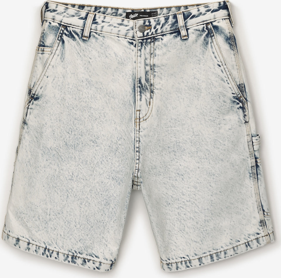 ICE BLUE CARPENTER DENIM SHORTS