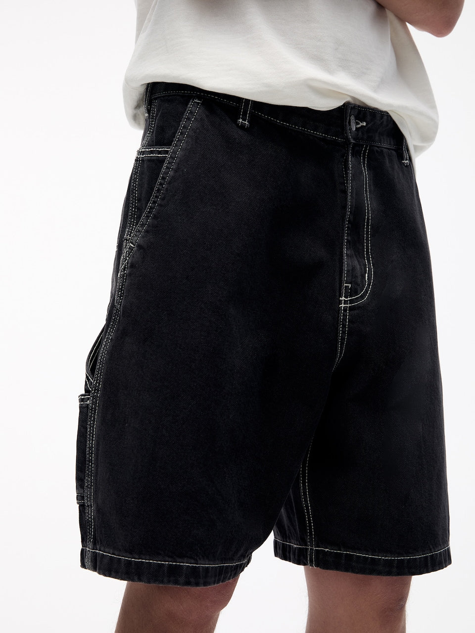 BLACK CARPENTER DENIM SHORT