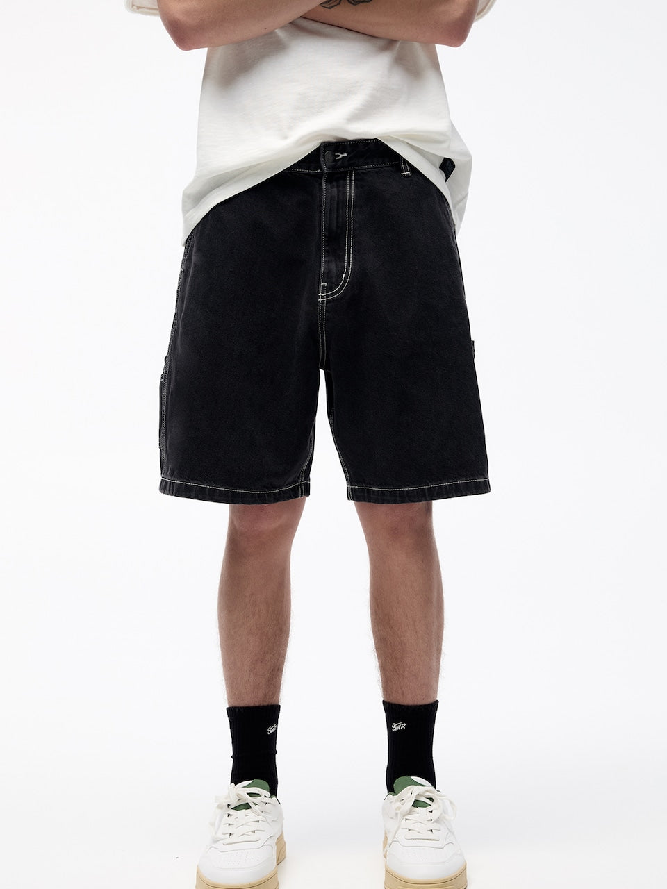 BLACK CARPENTER DENIM SHORT